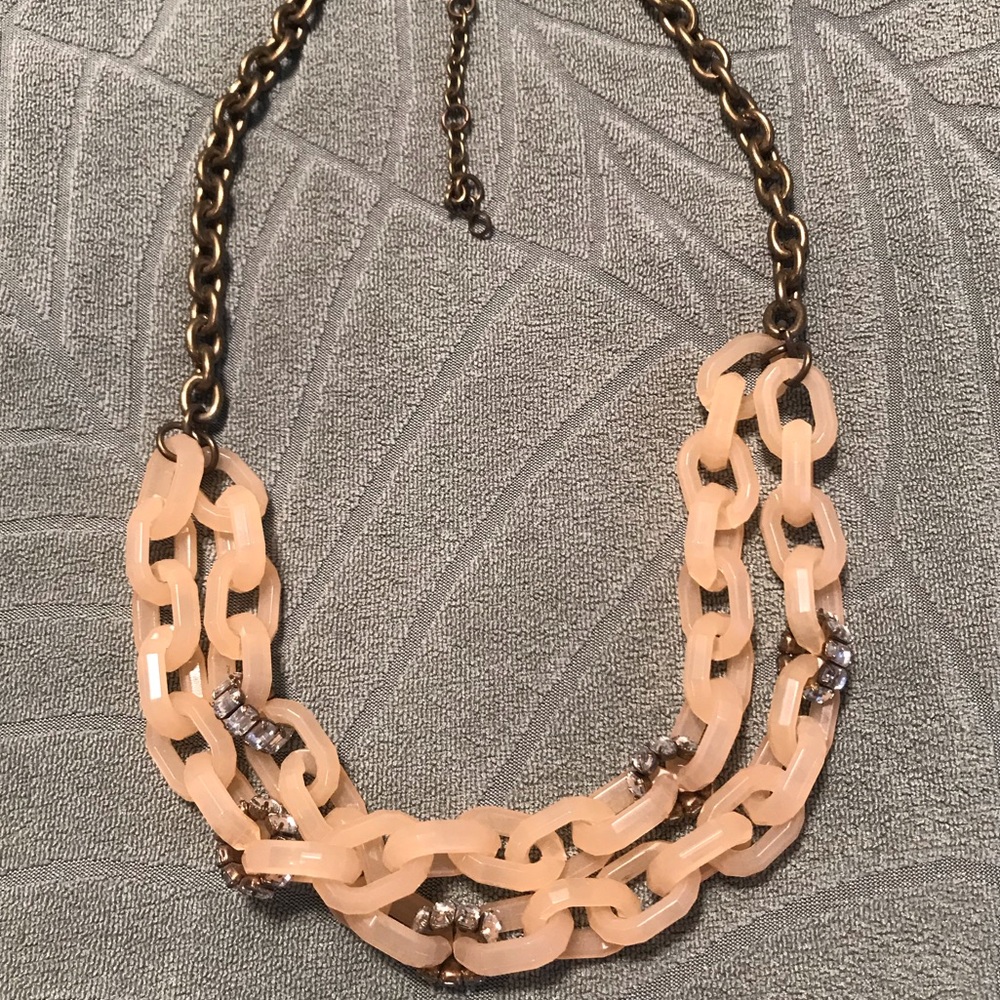 J. Crew Double Strand Faceted Acrylic and Crystal Link Necklace
